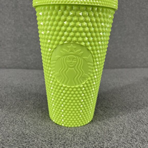 Starbucks Frappuccino Studded Dome Tumbler 16 oz Cup Summer 2025 Neon Lime - Picture 4 of 9